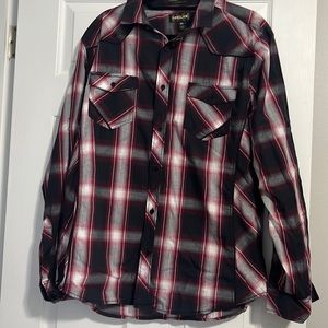 Helix Plaid Long Sleeve Casual Button Down XL